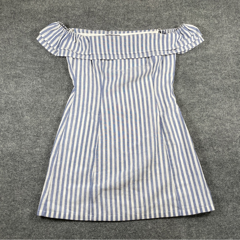 Lulu’s Seaside Skipper Stripe Off the Shoulder Dress